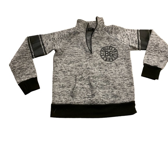 Love | Half Zip Gray Boys Sweater Medium Black Zipper - Picture 2 of 8